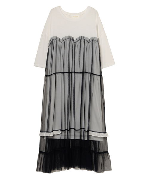 SCALLOP FRILL TULLE SWITCHED OP