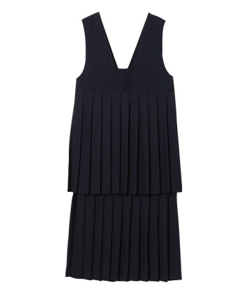 PLEATS OVERLAPPED DRESS
