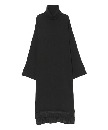 PLEATS HEM KNIT ONE-PIECE