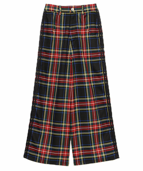 LINED TARTAN CHECK PANTS
