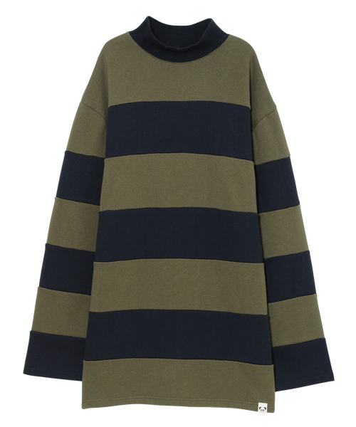 BORDER HIGHNECK ONE-PIECE