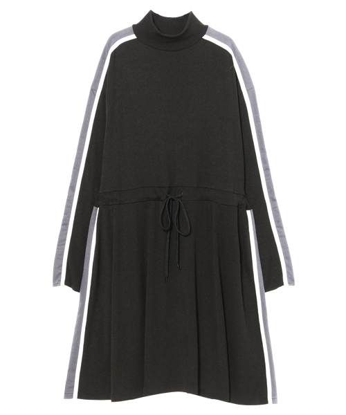 RIB FABRIC HIGHNECK ONE-PIECE