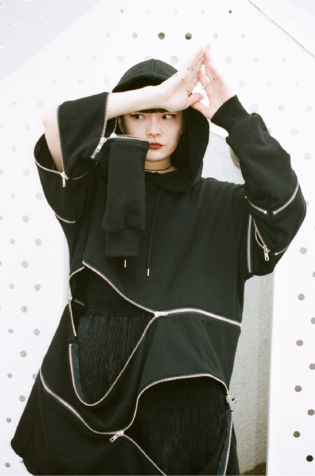 ZIP HOODIE / FLARE VOLUME PANTS --1