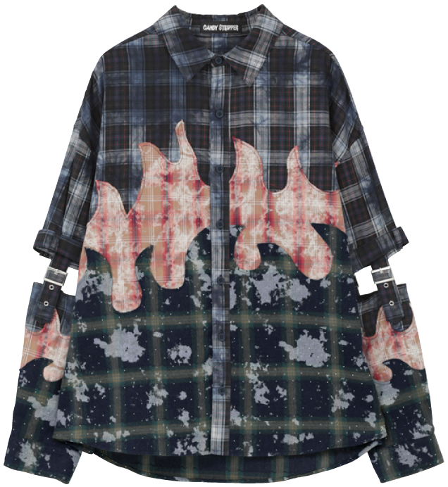 FIRE “PATCH WALK” SHIRT／ネイビー系