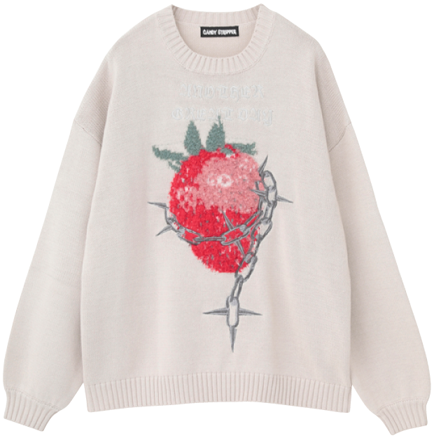 “iCHiGO” CHAIN KNIT TOPS／クリーム系