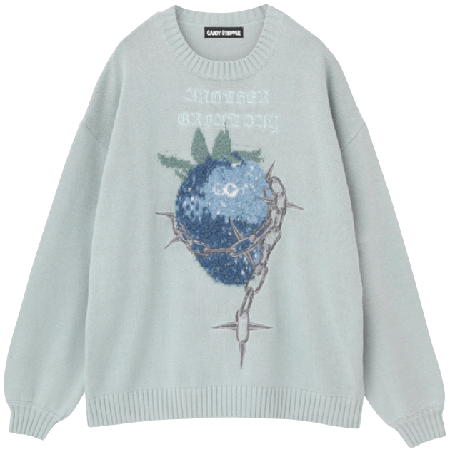 “iCHiGO” CHAIN KNIT TOPS／ブルー系