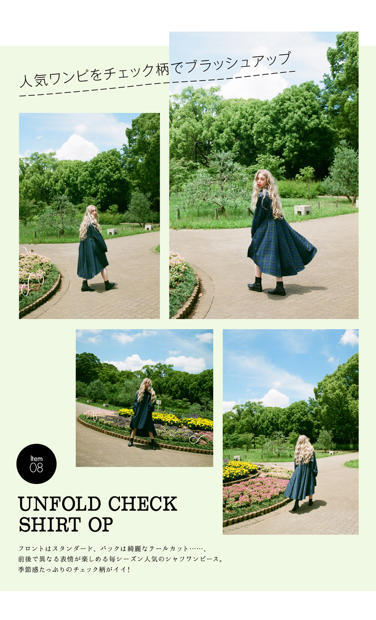 UNFOLD CHECK SHIRT ONE-PIECE