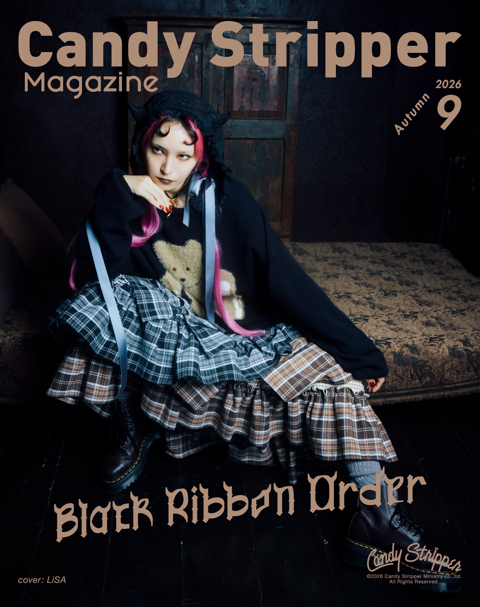 Candy Stripper Magazine 2026 Autumn 9 Black Ribbon Order cover: LiSA
