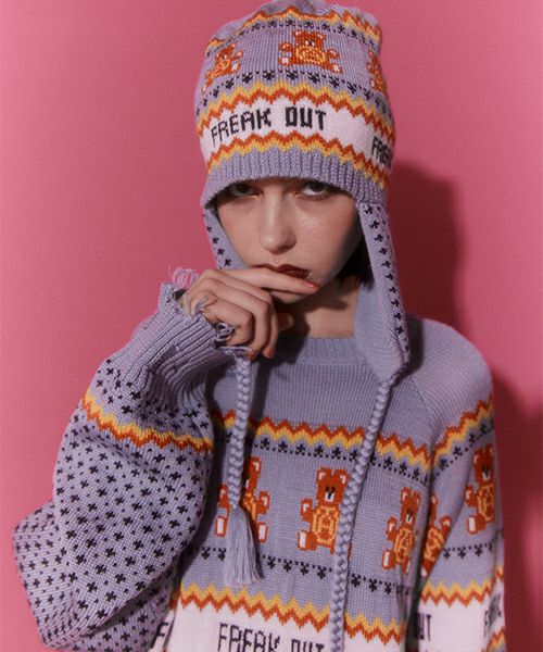 ANARCHY BEAR NORDIC FLIGHT CAP | Candy Stripper（キャンディ