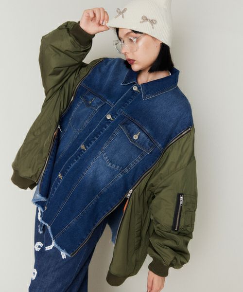 COMBINED DENIM JACKET | Candy Stripper（キャンディ ストリッパー