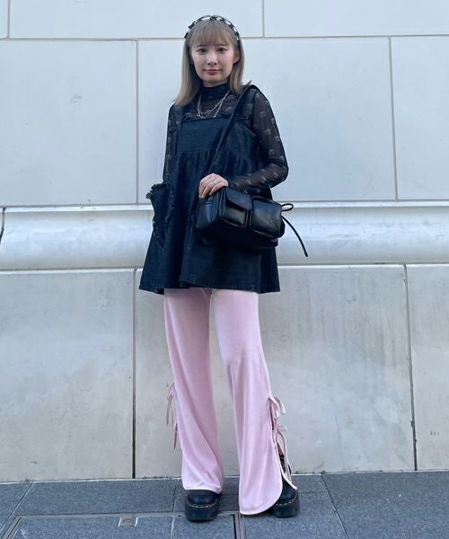 STRINGSLIT FLARED PANTS | Candy Stripper（キャンディ ストリッパー