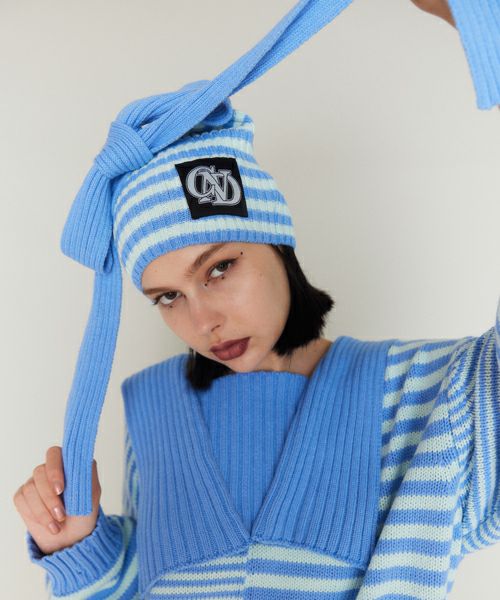BORDER RIBBON BEANIE | Candy Stripper（キャンディ ストリッパー