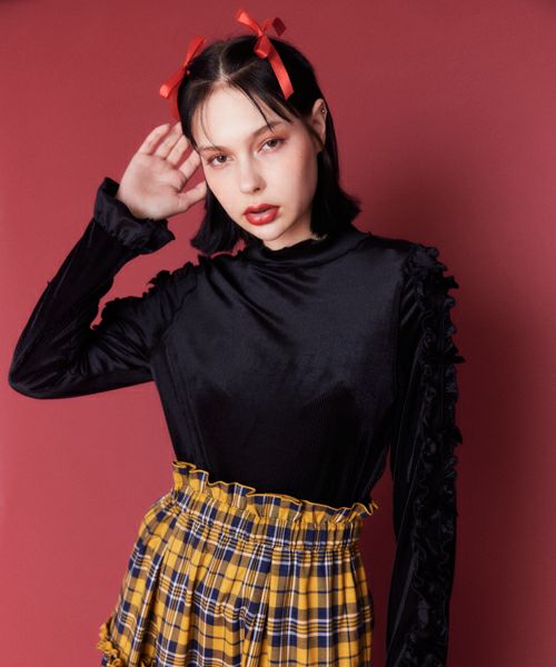 DOLLY RIBBON VELOUR TOPS | Candy Stripper（キャンディ ストリッパー