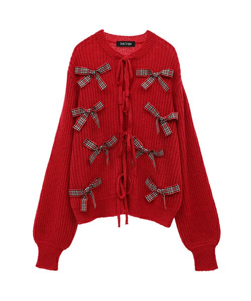 FANCY RIBBON KNIT CARDIGAN | Candy Stripper(キャンディ FANCY RIBBON KNIT CARDIGAN | Candy Stripper(キャンディ