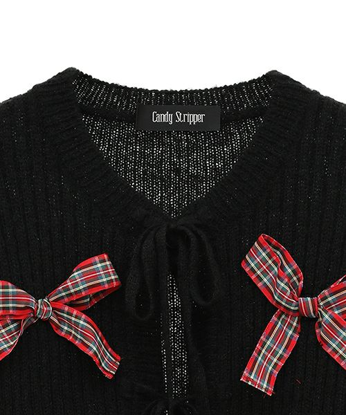 FANCY RIBBON KNIT CARDIGAN | Candy Stripper(キャンディ FANCY RIBBON KNIT CARDIGAN | Candy Stripper(キャンディ