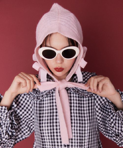 FANCY RIBBON HOOD BEANIE | Candy Stripper（キャンディ ストリッパー
