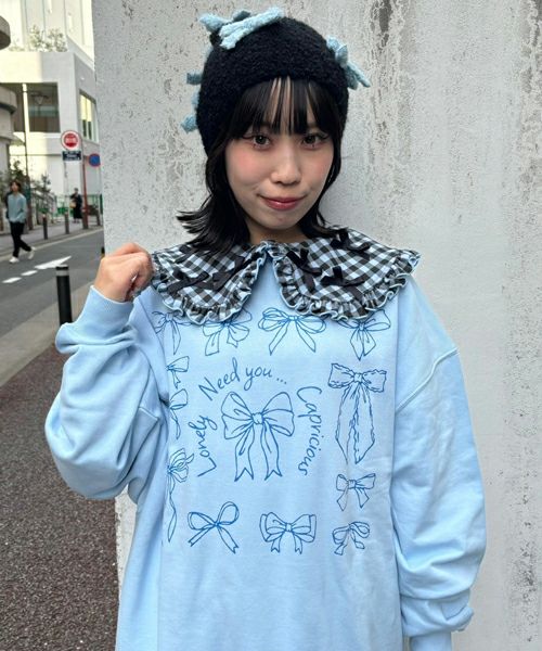 NEED YOU ・・・ RIBBON SWEAT ONE-PIECE | Candy Stripper NEED YOU ・・・ RIBBON SWEAT ONE-PIECE | Candy Stripper
