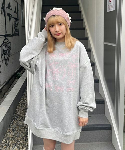 NEED YOU ・・・ RIBBON SWEAT ONE-PIECE | Candy Stripper NEED YOU ・・・ RIBBON SWEAT ONE-PIECE | Candy Stripper