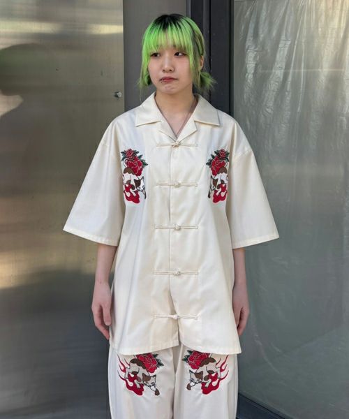 FIRE CAT CHINA SHIRT | Candy Stripper（キャンディ ストリッパー