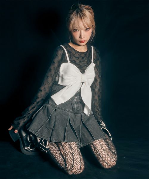 PLEATED MINI SKIRT ＆ LEG WARMERS | Candy Stripper（キャンディ