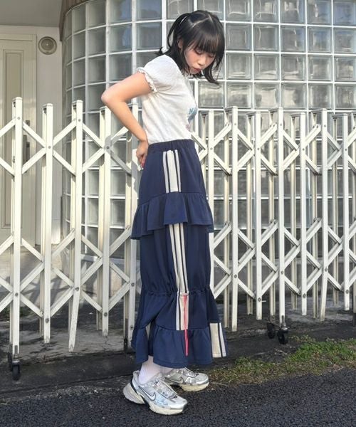 FRILL MESH JERSEY SKIRT | Candy Stripper（キャンディ ストリッパー