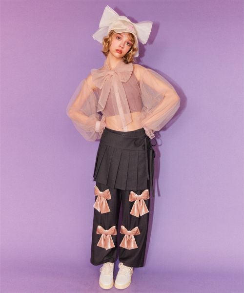 トップス Ribbon tulle candy sleeve tops RIBBON TULLE BLOUSE | Candy Stripper（キャンディ ストリッパー