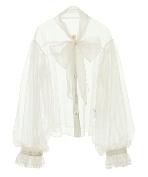 RIBBON TULLE BLOUSE | Candy Stripper（キャンディ ストリッパー