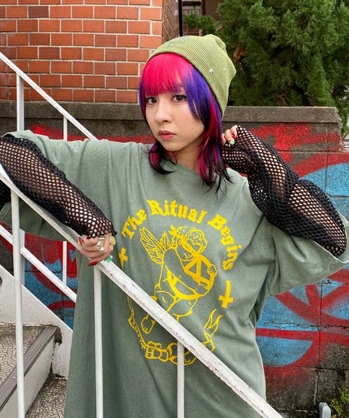 美品　キャンディストリッパー　アナーキーベアポロトップス　刺繍　オーバーサイズ Candy Stripper（キャンディストリッパー）の「ANARCHY BEAR POLO