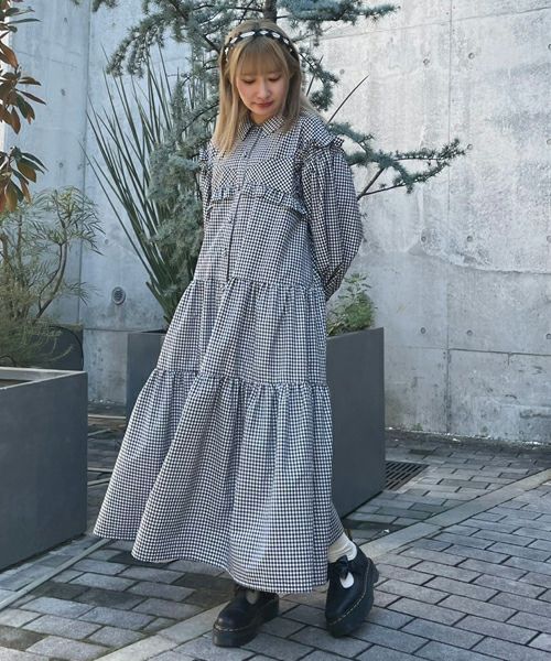 BUSTIER TIERED DRESS | Candy Stripper（キャンディ ストリッパー