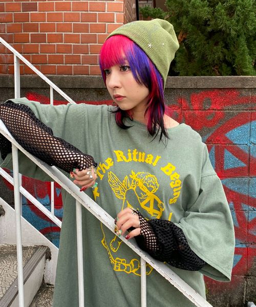 Candy Stripper うさ耳ニット帽 ブルー FIRE BUTTERFLY BEANIE | Candy Stripper（キャンディ ストリッパー