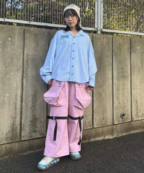BIG POCKET NYLON CARGO PANTS | Candy Stripper(キャンディ BIG POCKET NYLON CARGO PANTS | Candy Stripper(キャンディ
