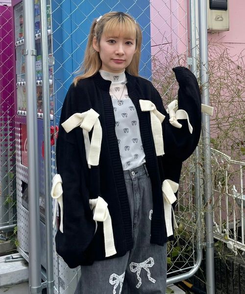 RIBBON KNIT CARDIGAN | Candy Stripper（キャンディ ストリッパー
