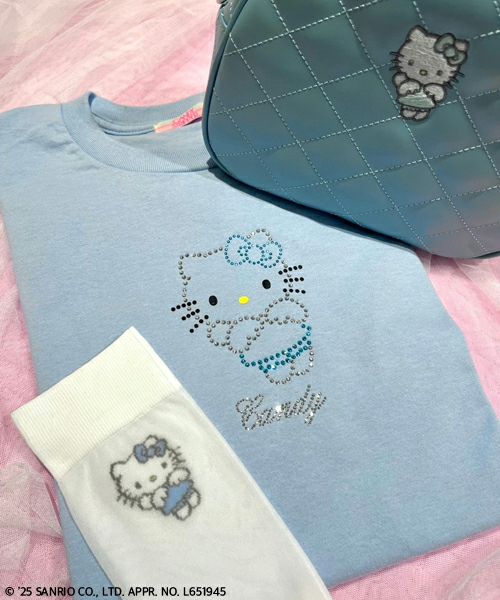ANGEL 【HELLO KITTY】RHINESTONE L/S TEE | Candy Stripper