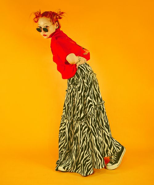 美品✨キャンディストリッパー　ピンタックティアードスカート　ロングM ボリューム ANIMAL TIERED SKIRT | Candy Stripper（キャンディ ストリッパー