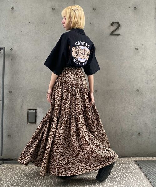 美品✨キャンディストリッパー　ピンタックティアードスカート　ロングM ボリューム ANIMAL TIERED SKIRT | Candy Stripper（キャンディ ストリッパー