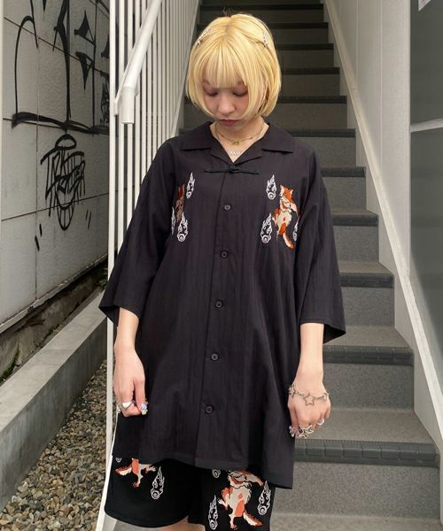 PHANTOM CATS CHINA SHIRT | Candy Stripper（キャンディ ストリッパー