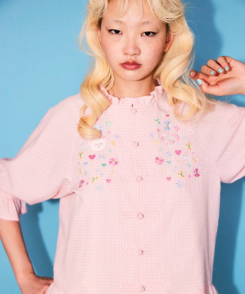 FLOWER PEPE CHINA BLOUSE | Candy Stripper（キャンディ ストリッパー