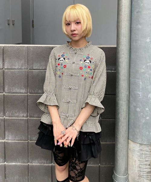 FLOWER PEPE CHINA BLOUSE | Candy Stripper（キャンディ ストリッパー