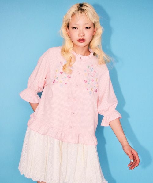 FLOWER PEPE CHINA BLOUSE | Candy Stripper（キャンディ ストリッパー
