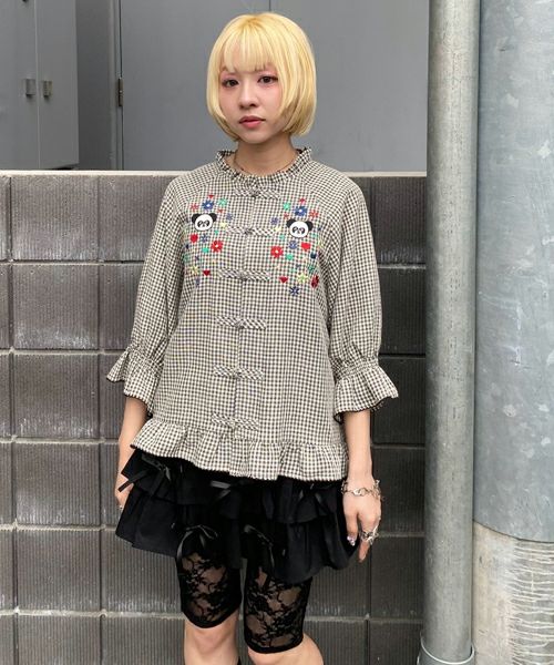 FLOWER PEPE CHINA BLOUSE | Candy Stripper（キャンディ ストリッパー