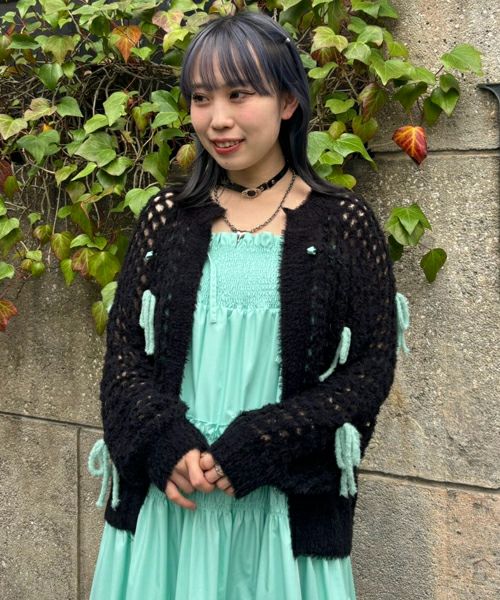 LACE UP RIBBON カーディガン MOUSSY（マウジー） カーディガン LACE UP RIBBON カーディガン
