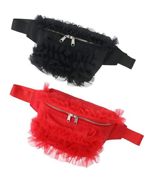OVERLAPPED FRILL WAIST BAG | Candy Stripper（キャンディ