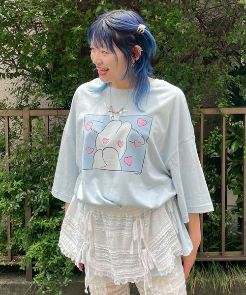 nsn】siroiusagichan ♡ BIG BIG TEE | Candy Stripper