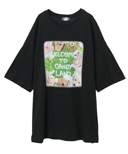 キャンディストリッパー　グラフィックTシャツ 黒 CANDY LAND BIG BIG TEE | Candy Stripper（キャンディ ストリッパー