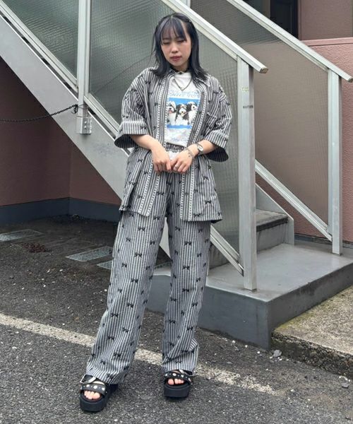 RIBBON STRIPE EASY PANTS | Candy Stripper（キャンディ ストリッパー