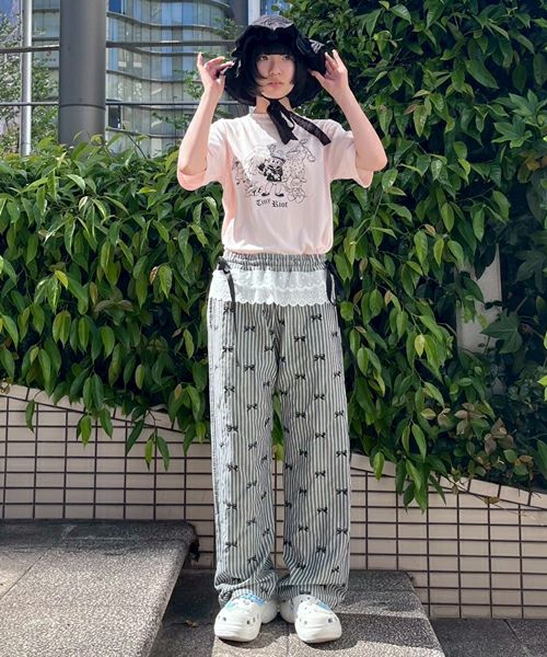 RIBBON STRIPE EASY PANTS | Candy Stripper（キャンディ ストリッパー