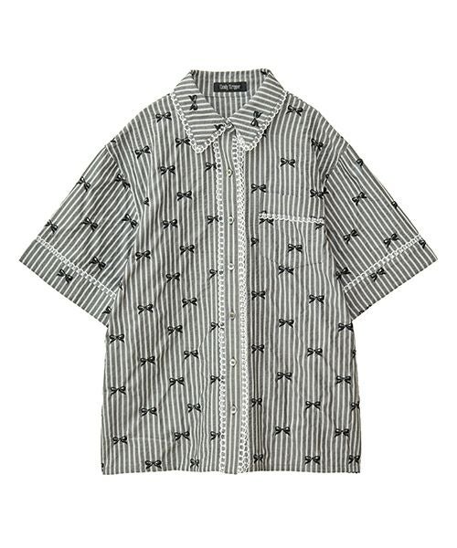 RIBBON STRIPE SHIRT | Candy Stripper（キャンディ ストリッパー