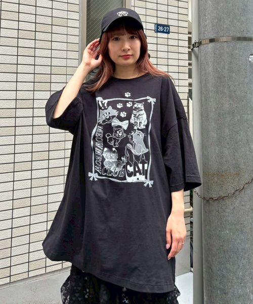 MEOW MEOW CLUB BIG BIG TEE | Candy Stripper（キャンディ