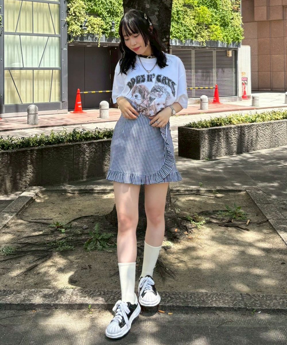 GINGHAM CHECK FRILL SKIRT PANTS | Candy Stripper（キャンディ