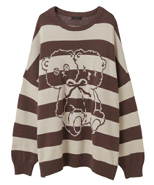 TWIN BEAR BORDER KNIT | Candy Stripper（キャンディ ストリッパー